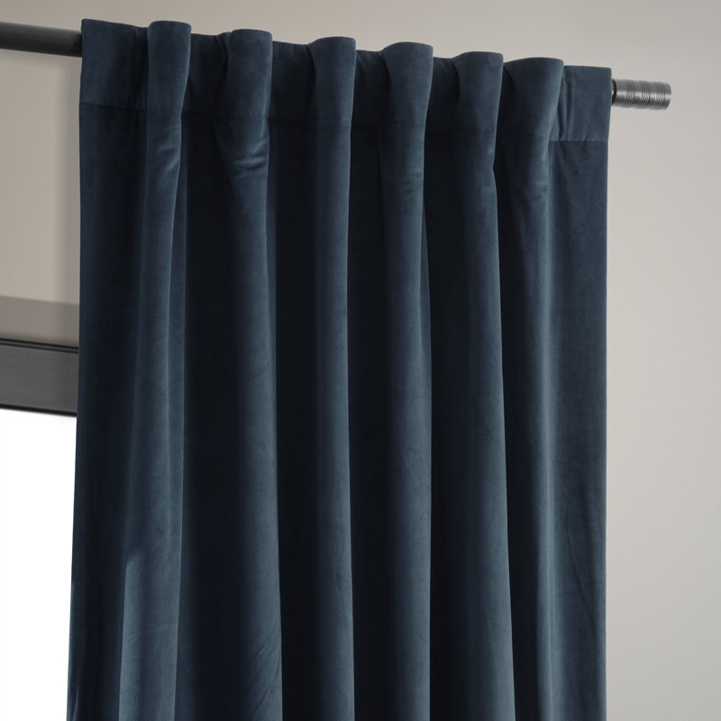 Olivia Signature Thermal Lined 100% Blackout Velvet Curtains for Bedroom & Living Room Curtains Single Panel Window Curtains - Image 4