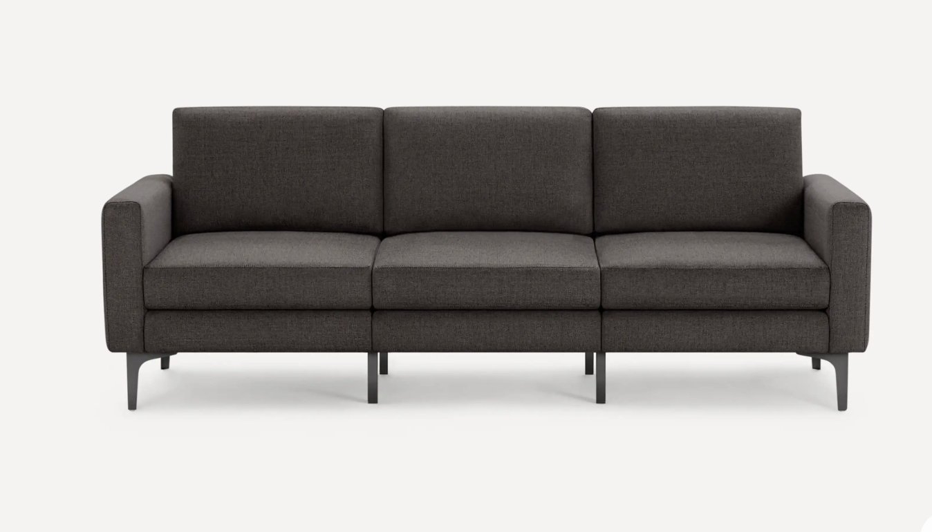 Nomad Sofa - Heather Charcoal - Performance Chenille / Black - Metal / Block - Image 0