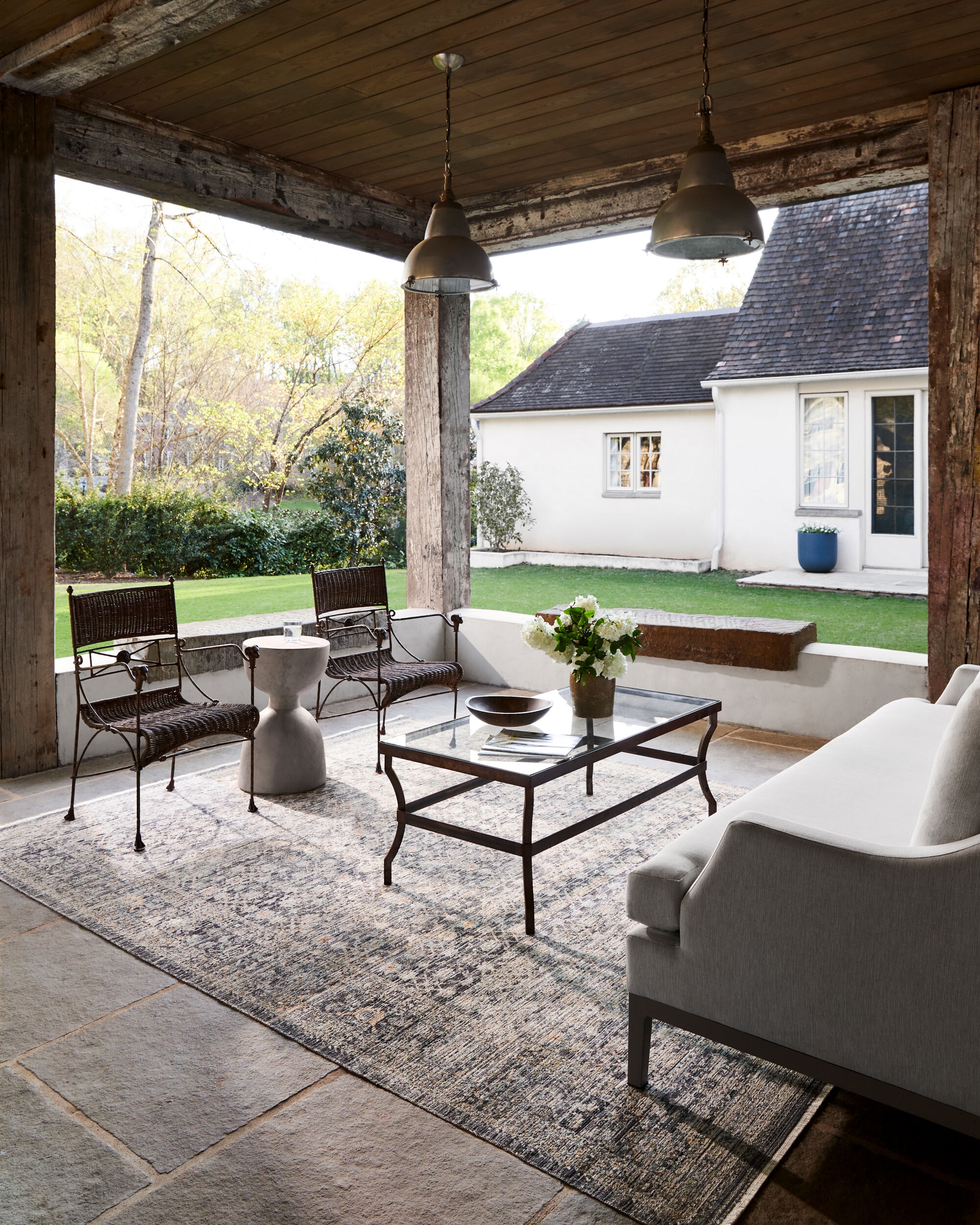 Margaret Gray Outdoor 7'10" x 10' Machine Woven Rug - Image 1