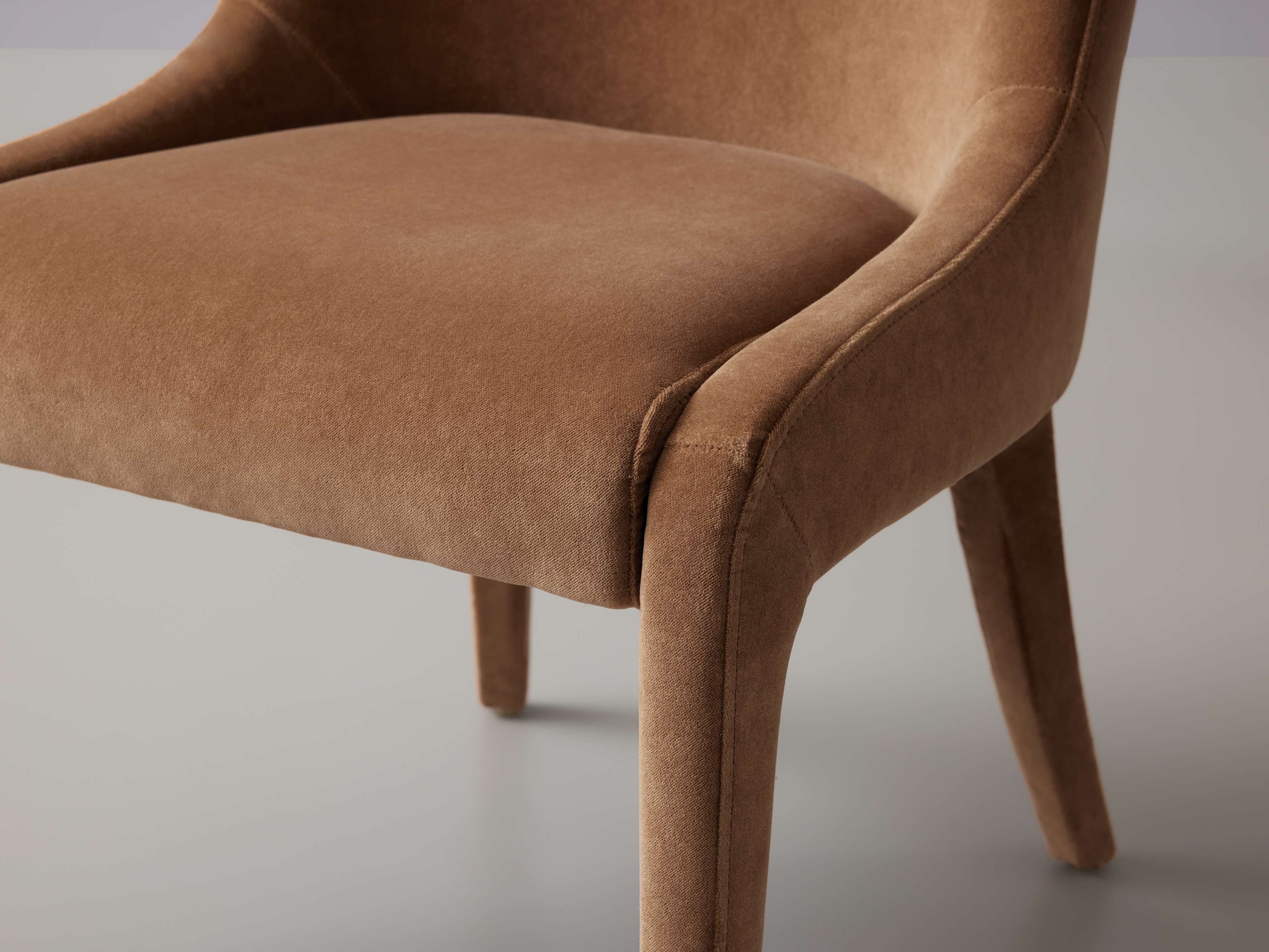 Burns Dining Chair in Upholstered Brown  Banks Cognac - Image 3