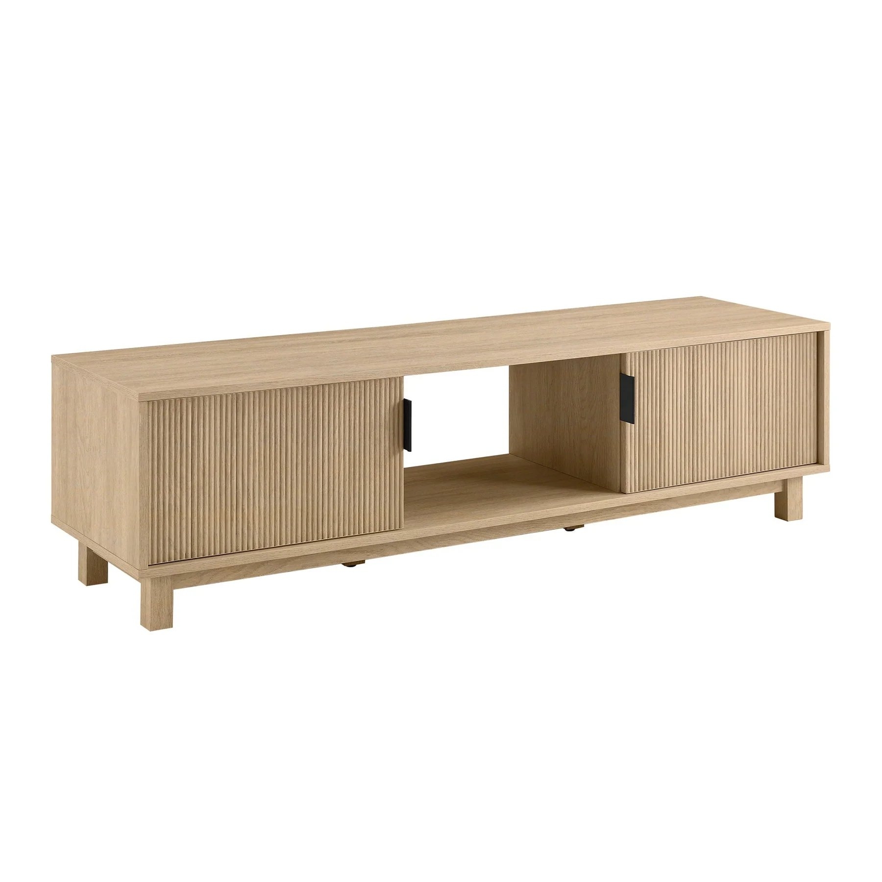 Reema Arundo Scandinavian Reeded TV Stand- Coastal Oak - Image 3
