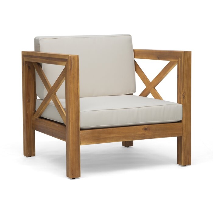 Teak Patio Chair with Cushions - Image 0
