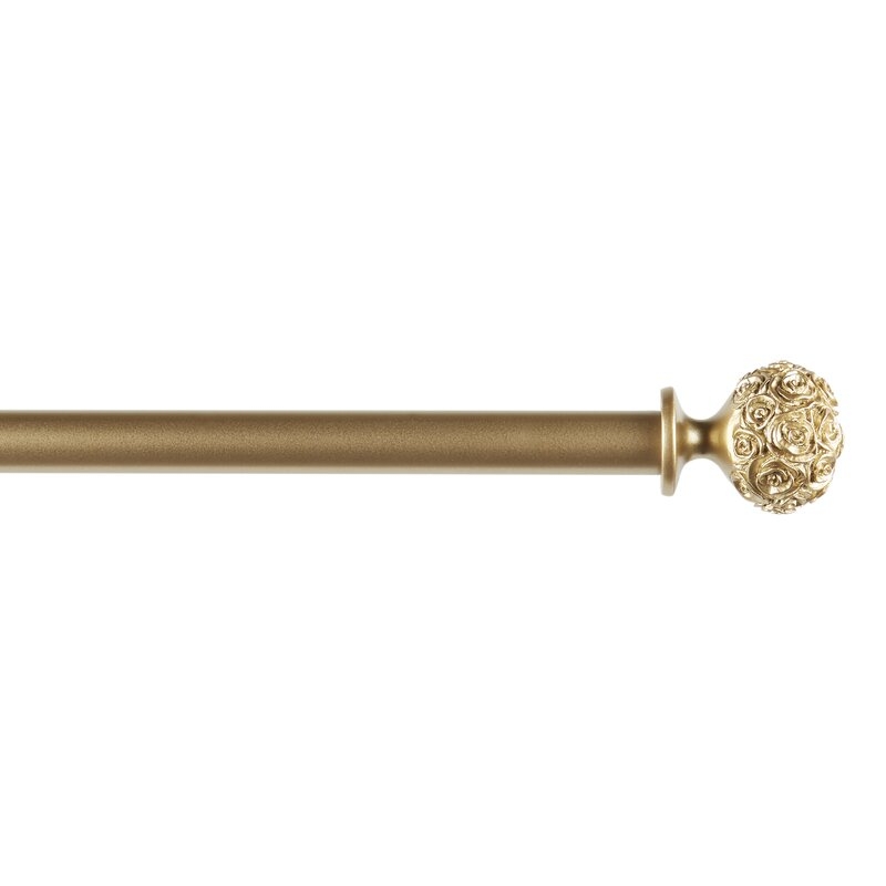 Etheredge Exclusive Home Peony 1" Curtain Rod and Coordinating Finial Set, Adjustable - Image 0