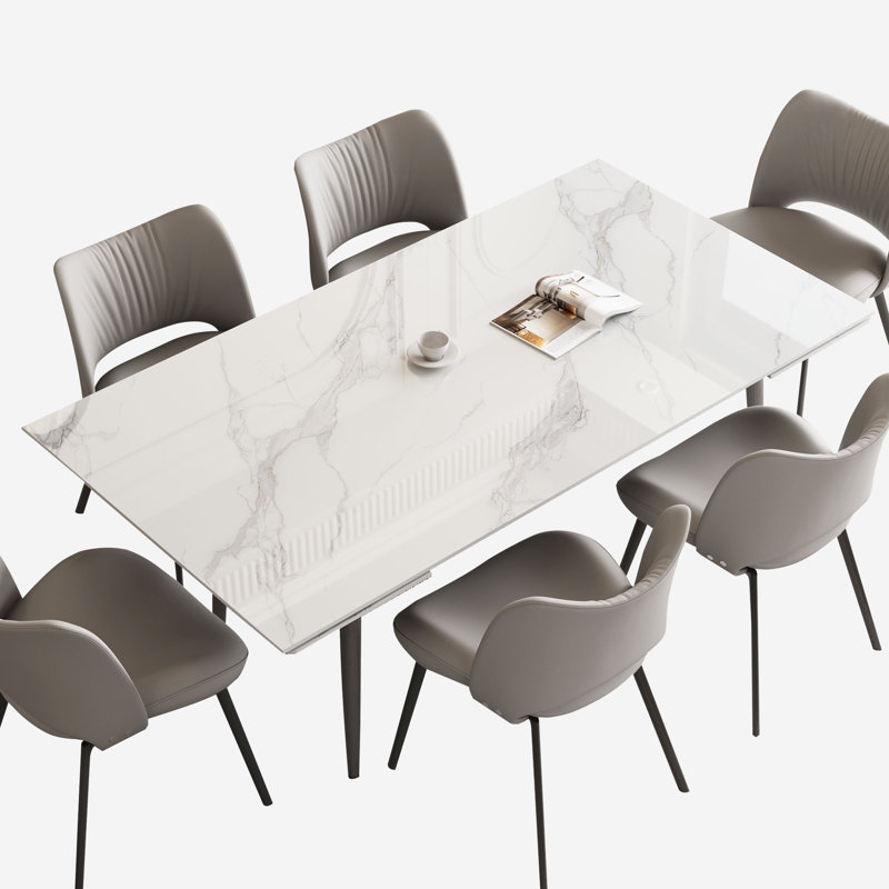 Homeira 62.9" to 94.4" Extendable Dining Tables for 6 to 10 - Rectangle Big Dining Table - Image 0