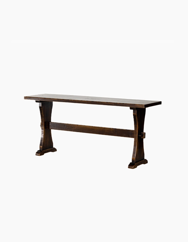Trestle Console Table - Distressed Walnut - Image 0