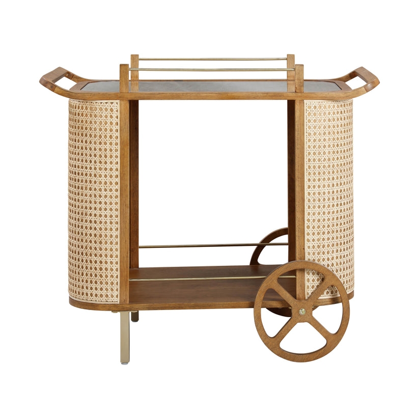 Yuma Natural Rattan Bar Cart - Image 2