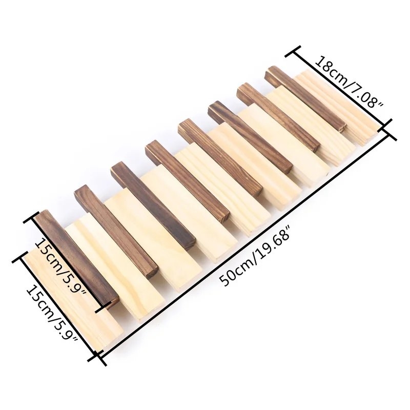 Wooden Coat Rack With 8 Flip-Down Hooks (Wood Color) - Image 2