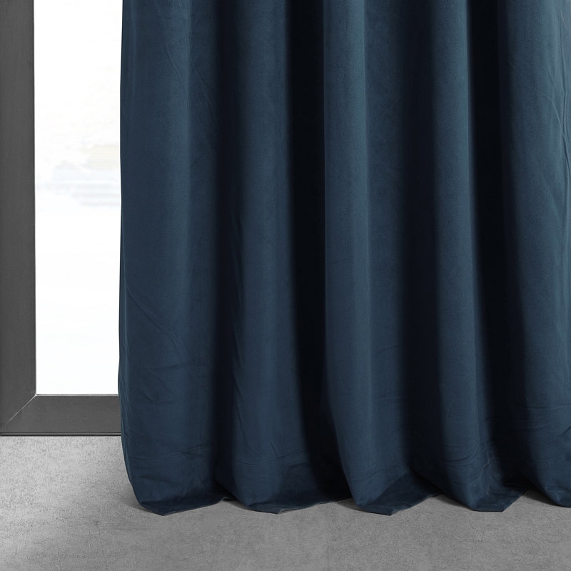 Olivia Signature Thermal Lined 100% Blackout Velvet Curtains for Bedroom & Living Room Curtains Single Panel Window Curtains - Image 6