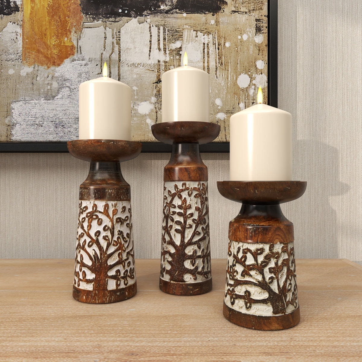 3 Piece Tabletop Candlestick Set - Image 3