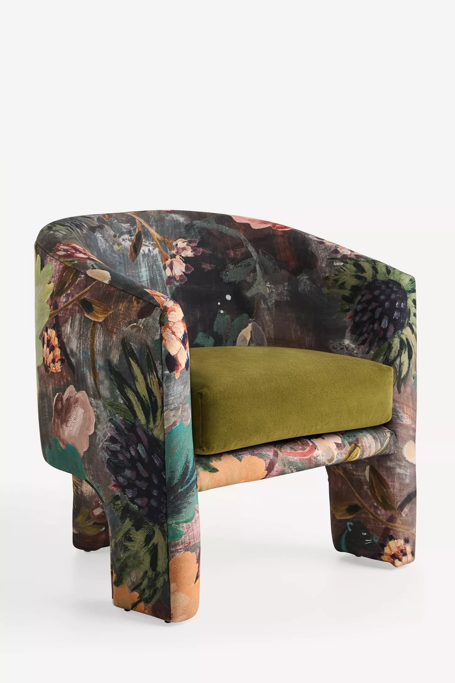 Effie Lena Velvet Tripod Chair - Image 0