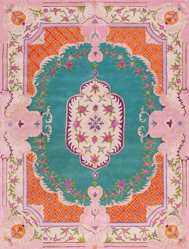 Blokzijl Southwestern Handmade Tufted Wool Blue/Pink Area Rug - Image 2