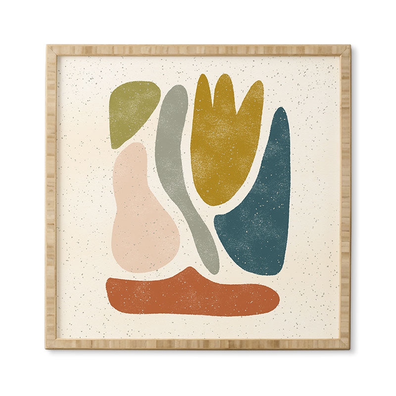 Blob Shapes by Pauline Stanley - Framed Wall Art Bamboo - Image 0