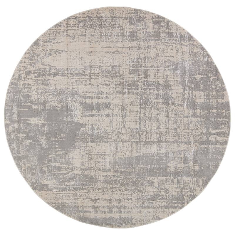 Calibra Abstract Gray/ Silver Round Area Rug  (8' RND) - Image 1