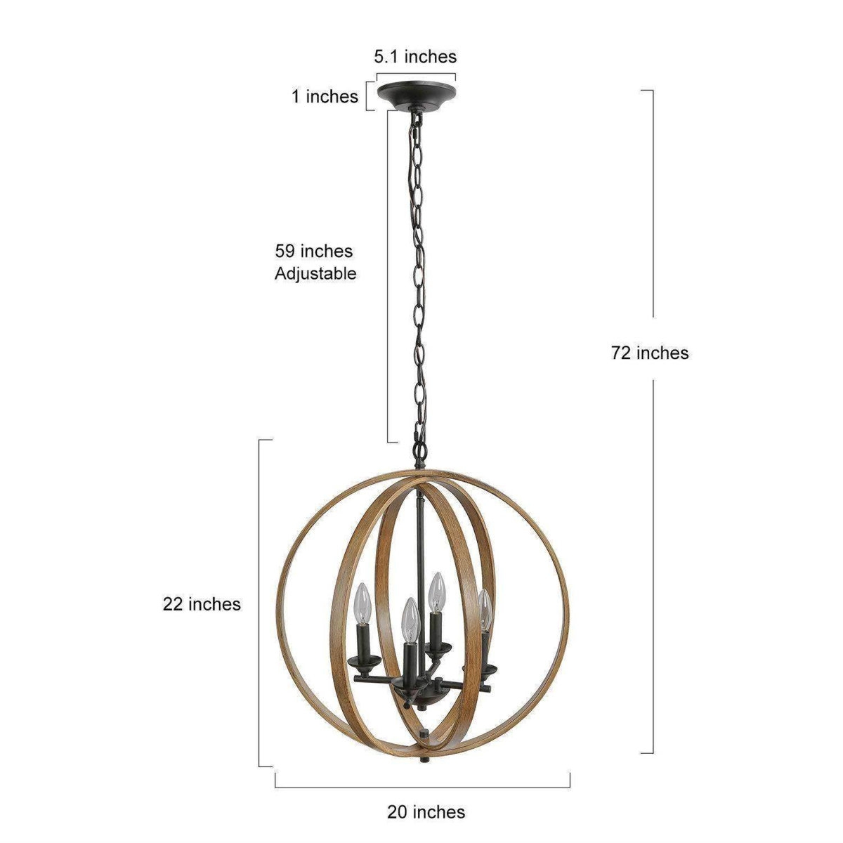 Sangerville 4 - Light Candle Style Globe Chandelier - Image 1