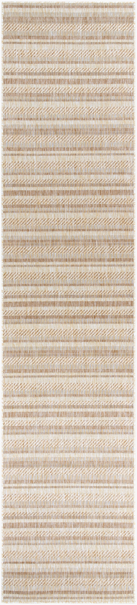 Eagean Beige Outdoor 2'7" x 10' Machine Woven Rug - Image 0