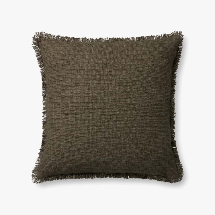 Amber Lewis x Loloi Meadowlark Dark Green 22" x 22" Cover w/Poly pillow - Image 0