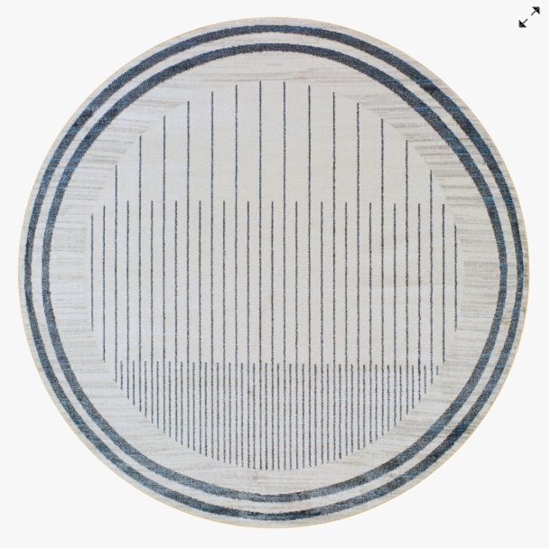 Lillian Beige Indoor 6'7" x 6'7" Machine Woven Rug - Image 0