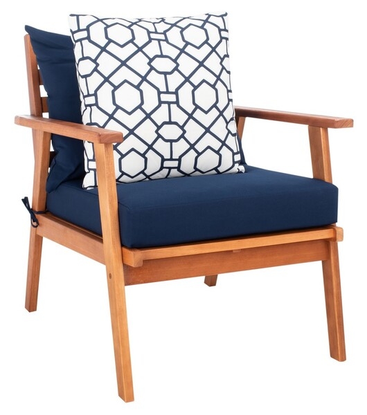 Deacon 4 Pc Living Set - Natural / Navy - Safavieh - Image 5