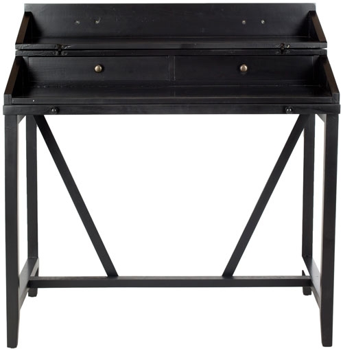 Wyatt Writing Desk W/Pull Out - Black - Safavieh - Image 0