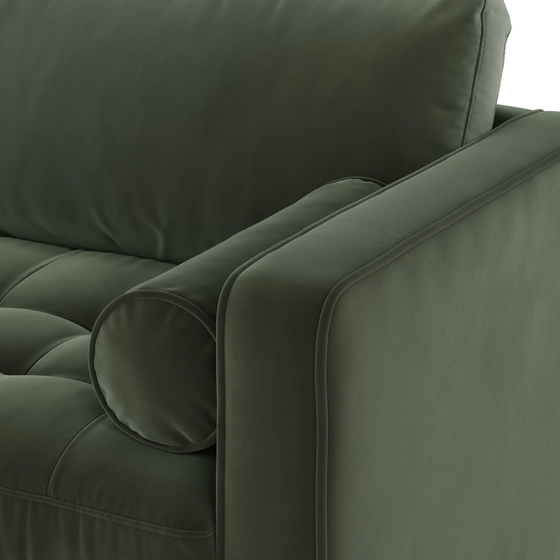 Sven 88" Tufted Velvet Sofa Bed - Plush Pacific Green - Image 4