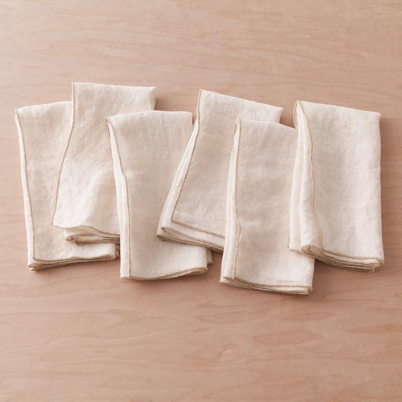 The Citizenry Stonewashed Linen Napkins Set of 6 | Ivory - Image 0