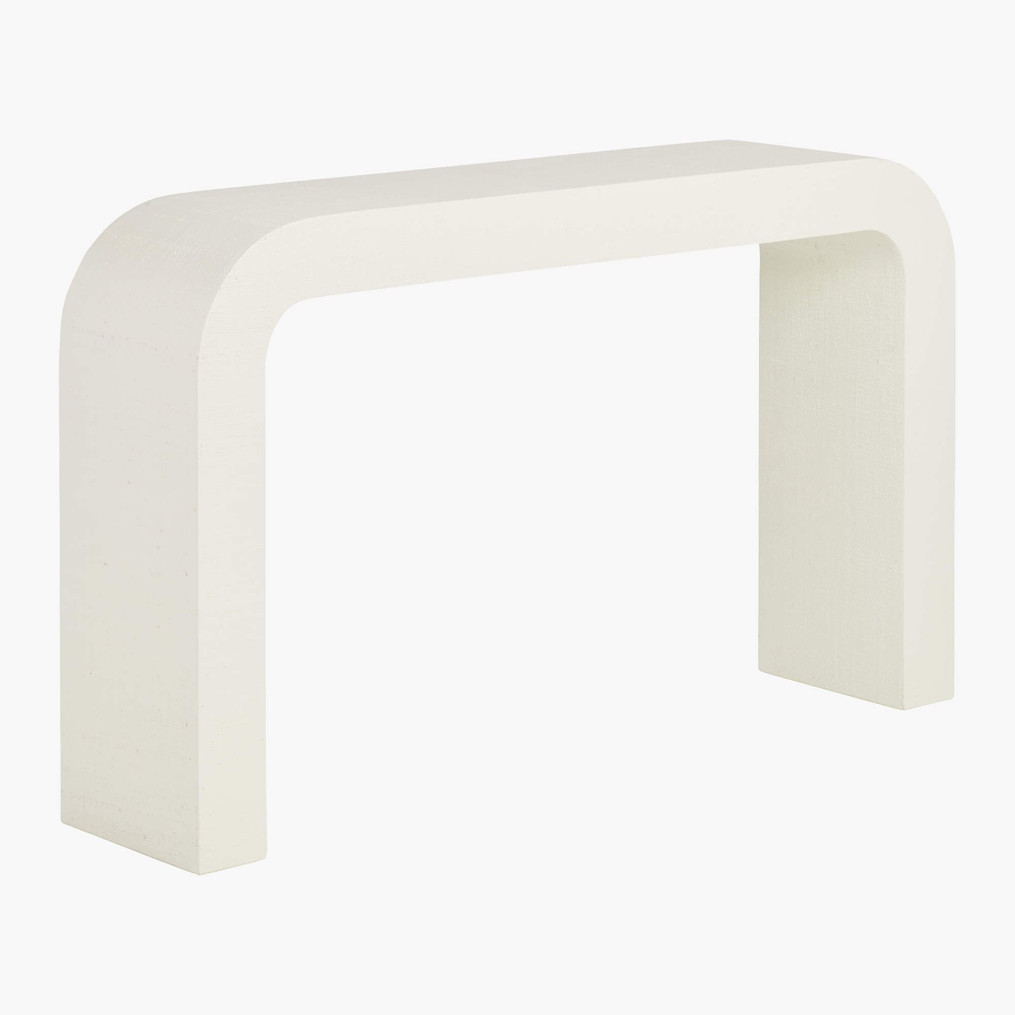 Horseshoe White Lacquered Linen Console Table - Image 2