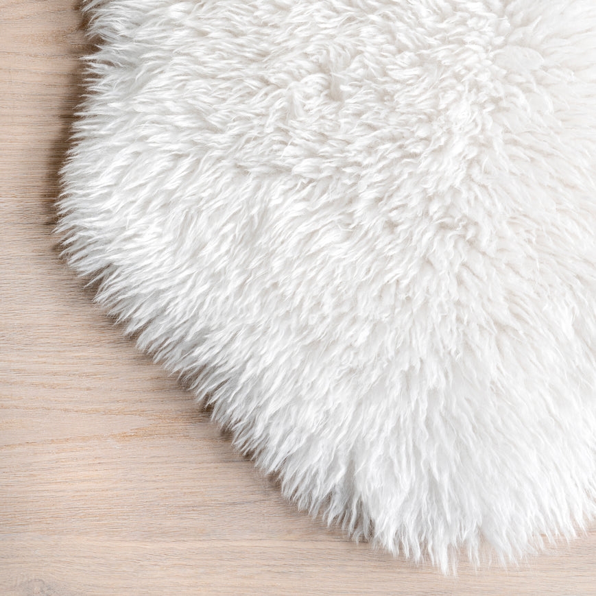 Salome Plush Faux Sheepskin Machine Washable Area Rug - Image 6