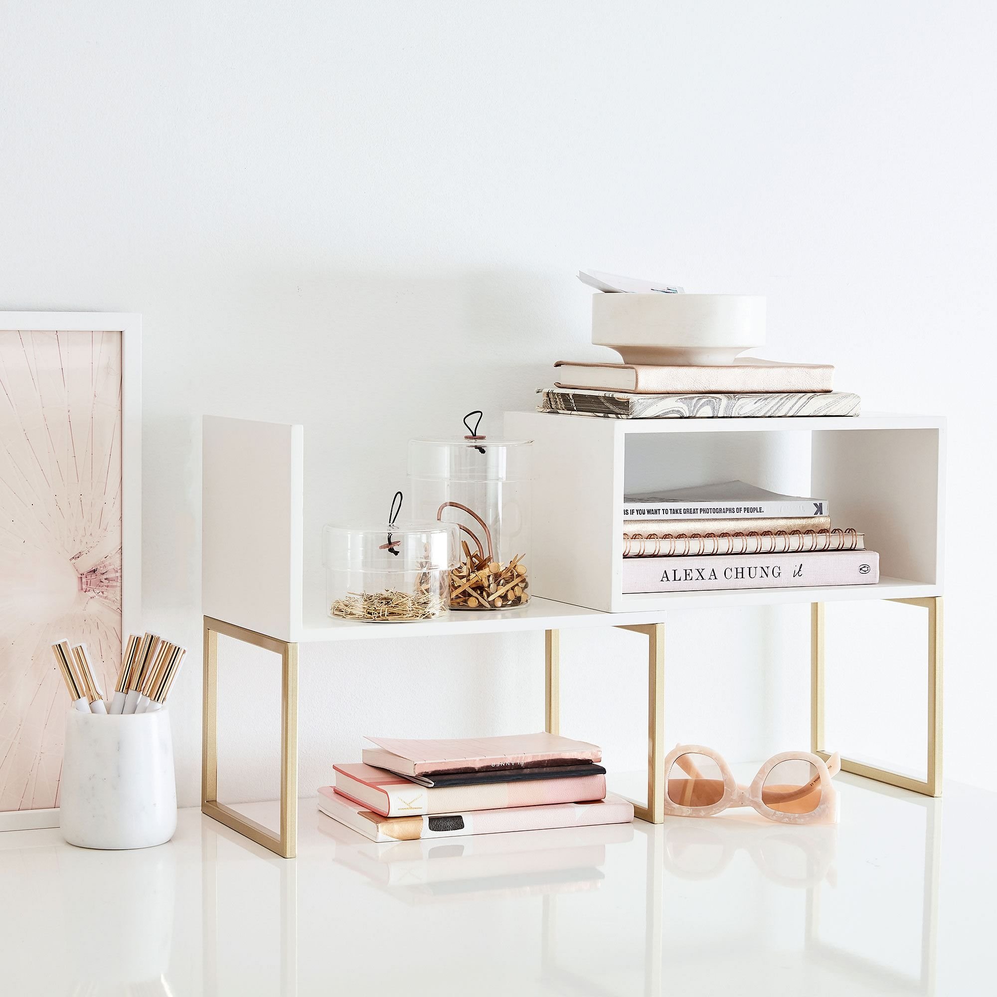 Glam Desk Riser & Desk Shelves - Image 1