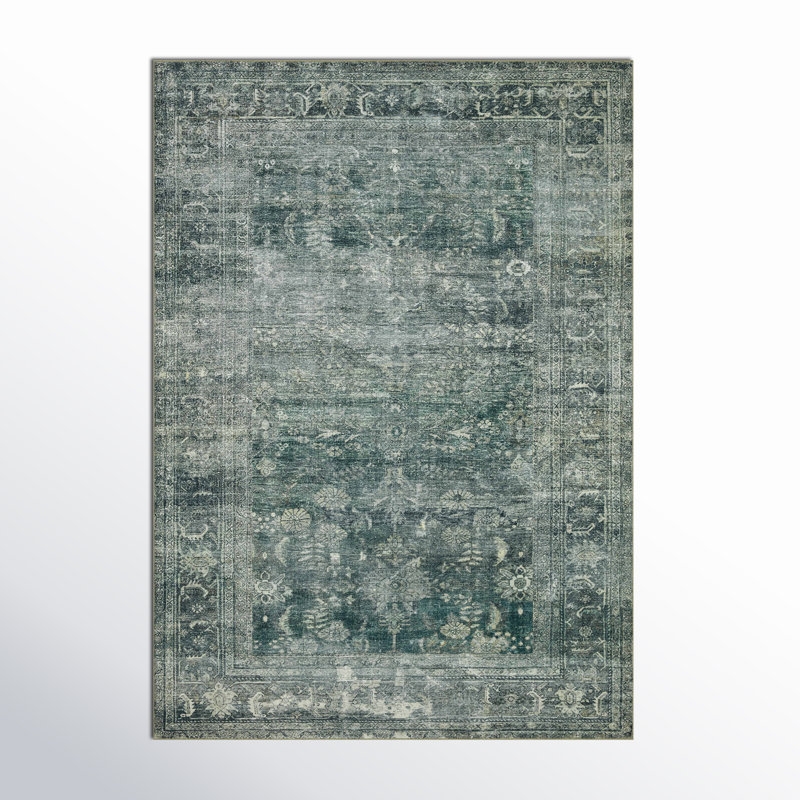 Magnolia Home By Joanna Gaines X Loloi Banks Machine Washable Blue / Lagoon Area Rug - Image 0