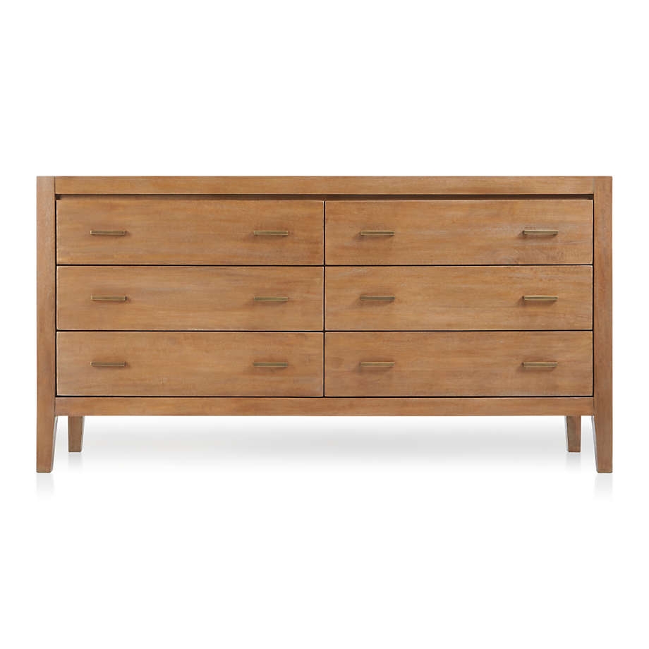 Dawson Light Brown Wood 6-Drawer Dresser - Image 0