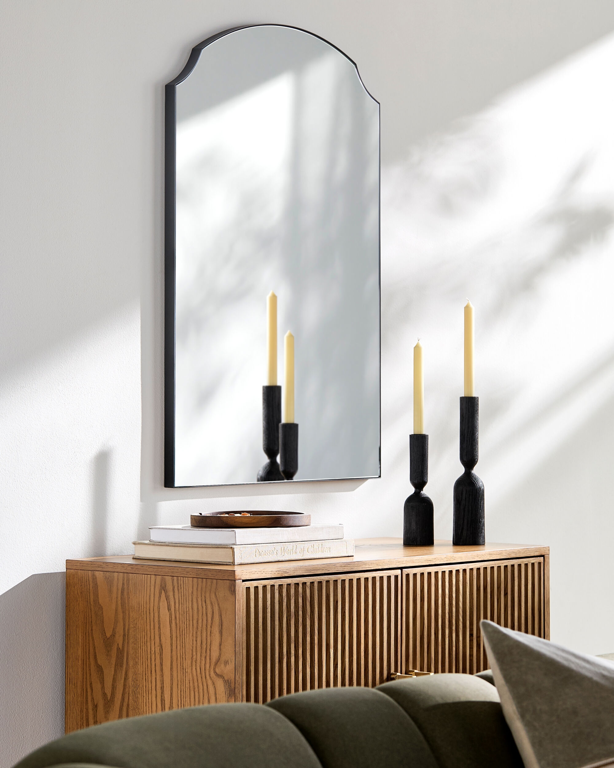 Landon Black 38"H x 52"W x 2"D Mantel Mirror - Image 1