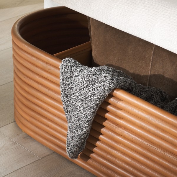 Bayard Rattan Storage Bench - Image 1