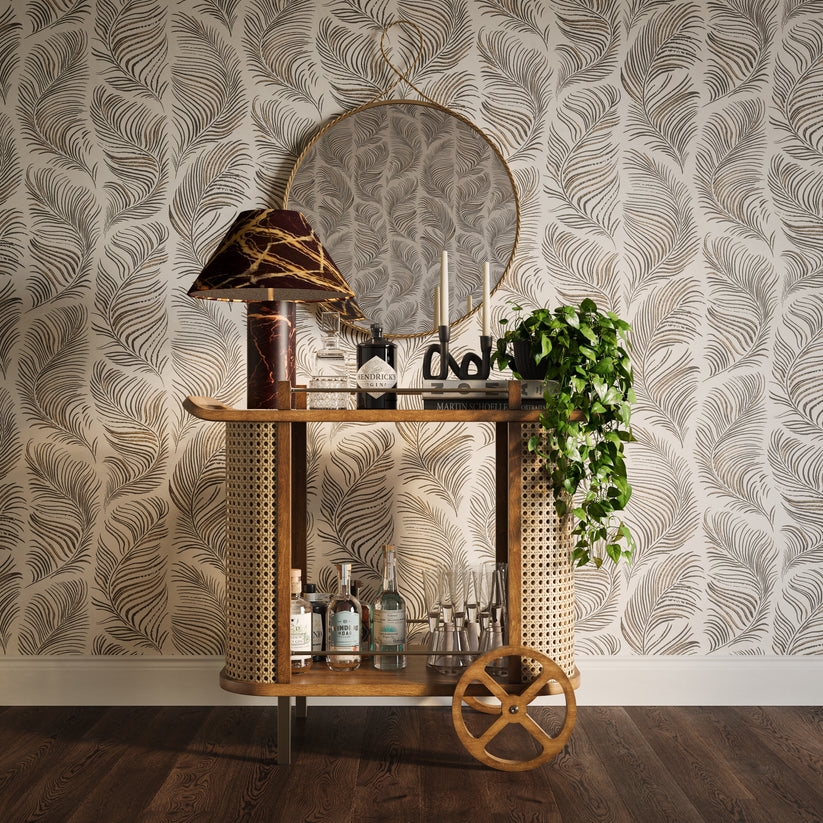 Yuma Natural Rattan Bar Cart - Image 1