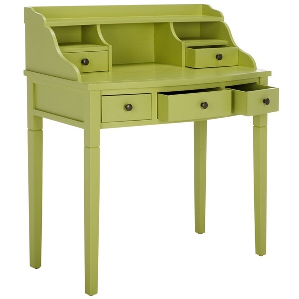 Landon 5 Drawer Writing Desk - Split Pea - Safavieh - Image 2