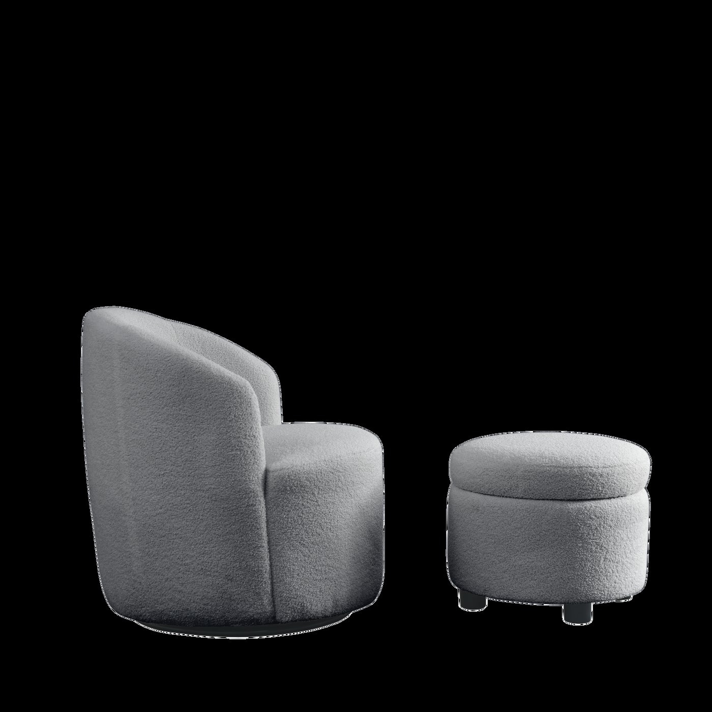 Contour & Co. | Swivel Barrel Accent Chair with Ottoman - Image 7