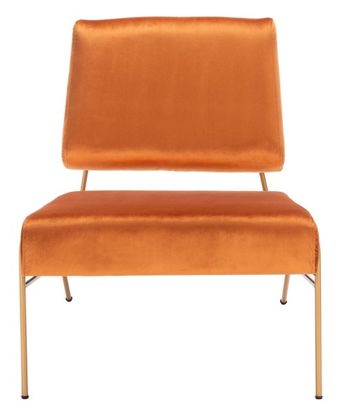 Romilly Velvet Accent Chair - Sienna / Gold - Safavieh - Image 1
