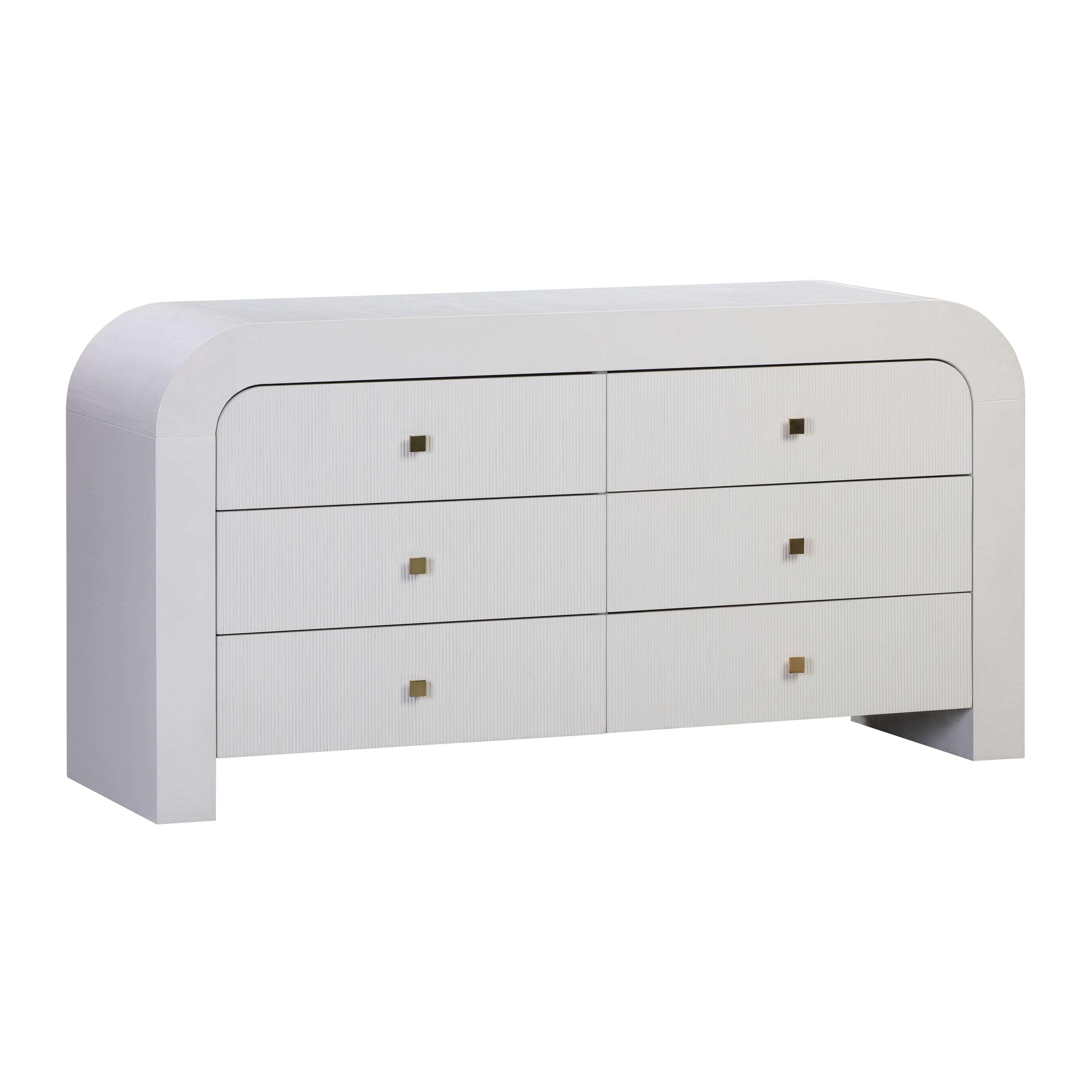 Hump 6 Drawer White Dresser - Image 2
