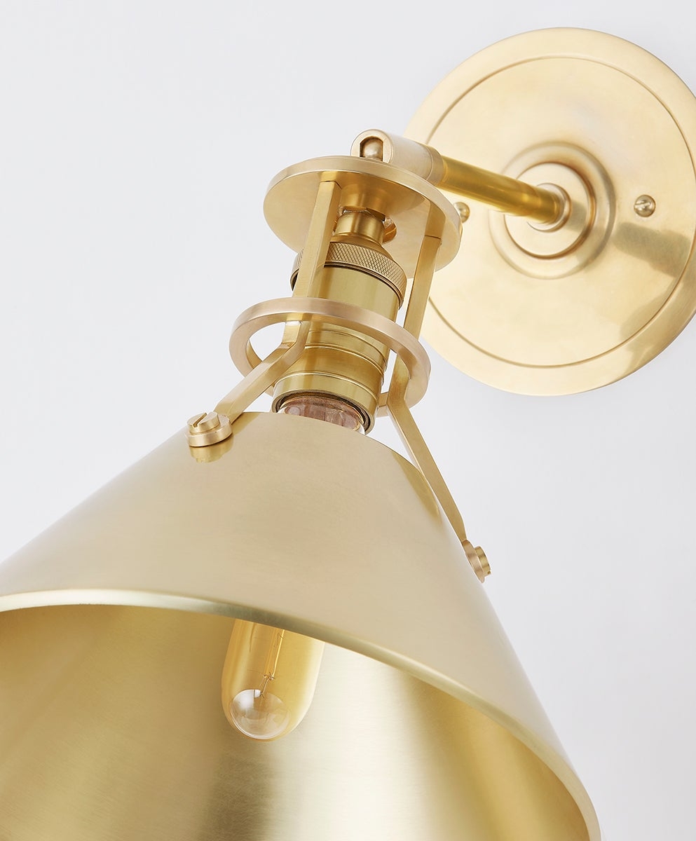 Hudson Valley Lighting Metal No. 2 Wall Sconce 9.5" - Aged Brass - Image 2