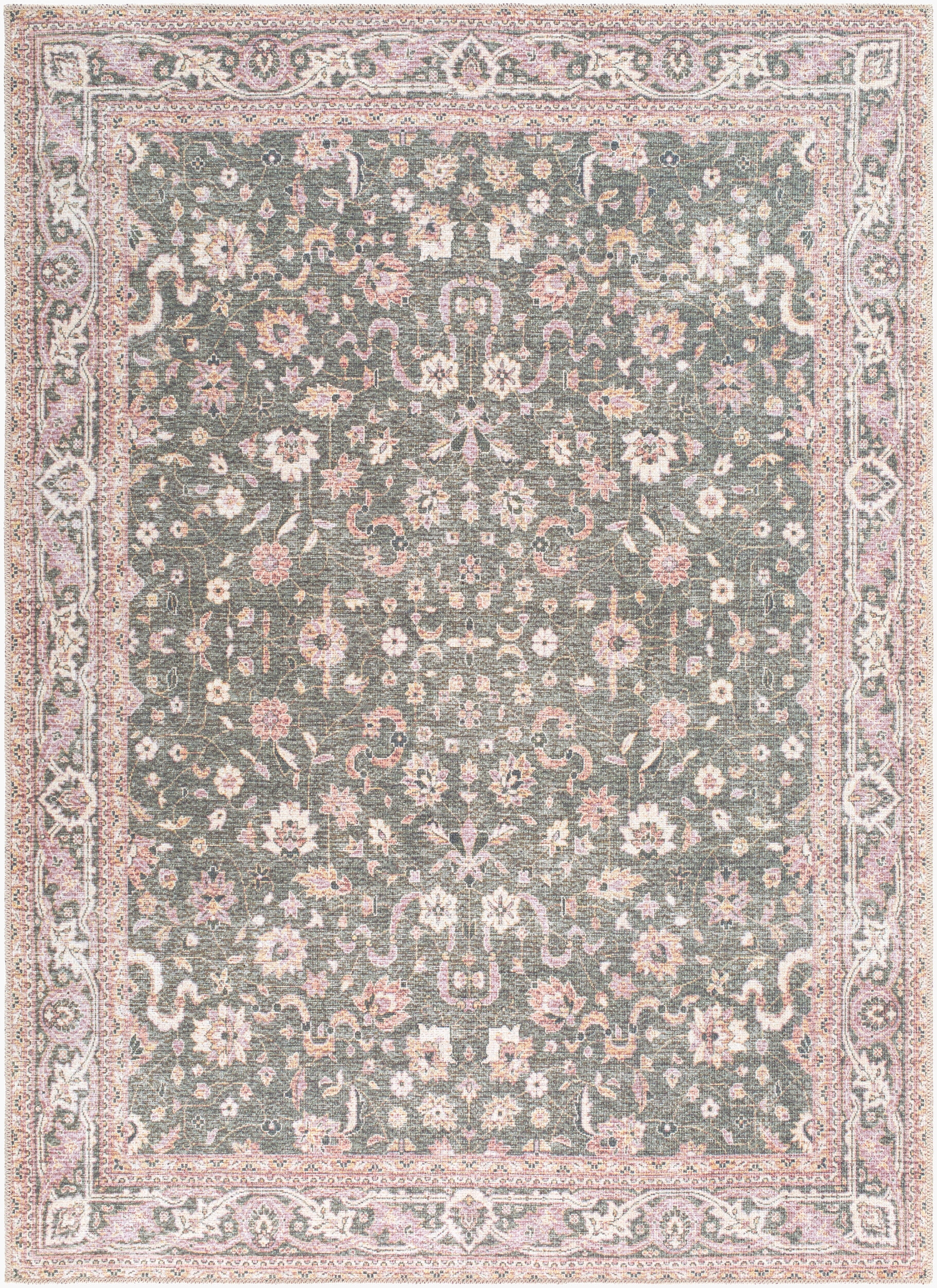 Amelie Green Indoor 8'10" x 12' Machine Woven Rug - Image 0