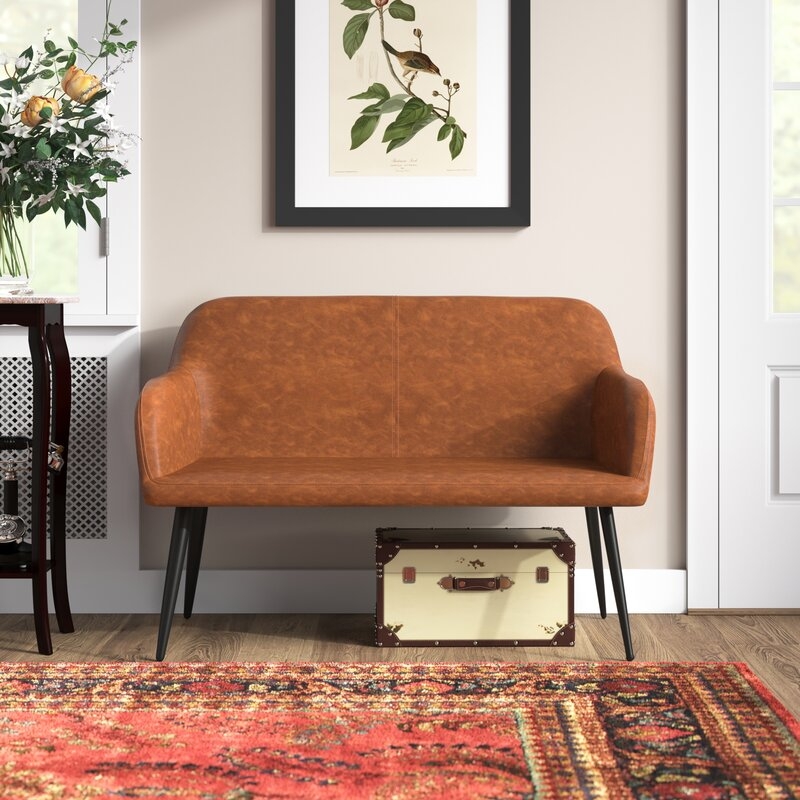 Ankney Faux Leather Bench - Image 1