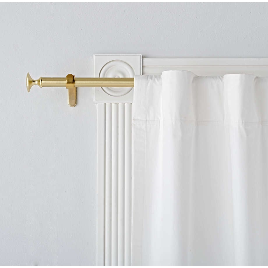 Gold .75" Curtain Rod and Round End Cap Finials Set 48"-88" - Image 3