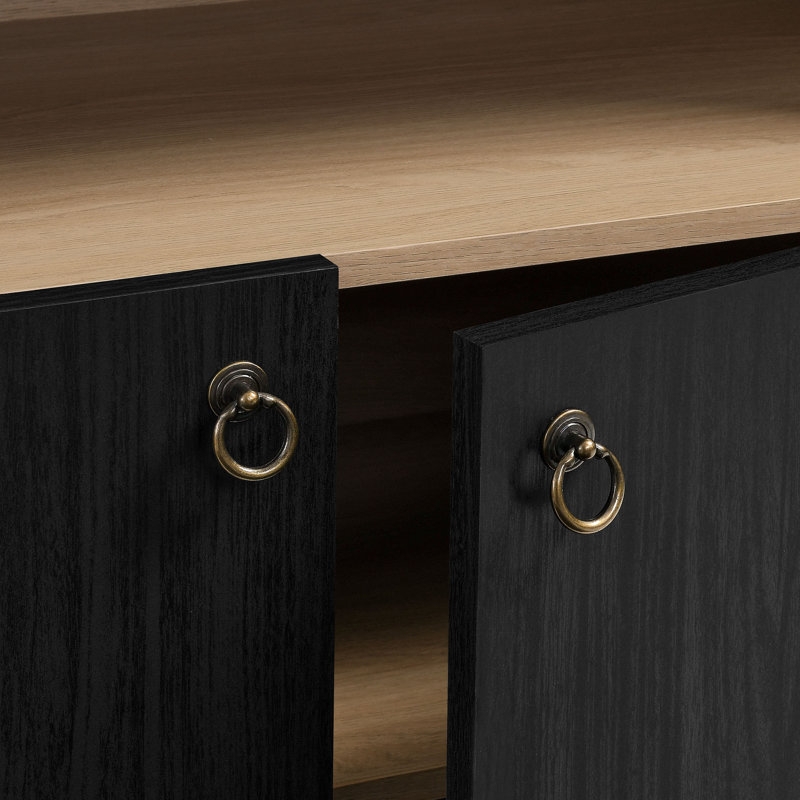 Nolan 74" Tall Arched Storage Display Cabinet Bookshelf - Image 3