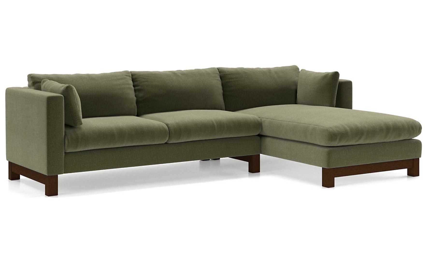 Pacific 2-Piece Chaise Sectional Sofa with Wood Legs - Image 0