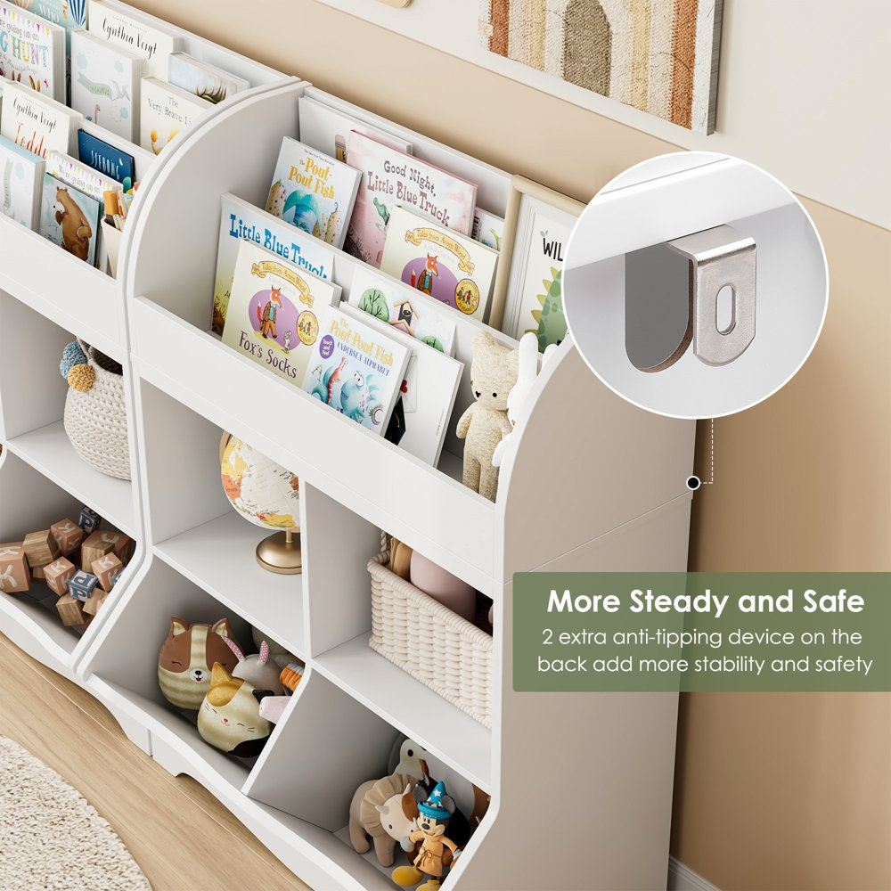 Ibbison Cube Bookcase with Display Shelf, White - Image 2