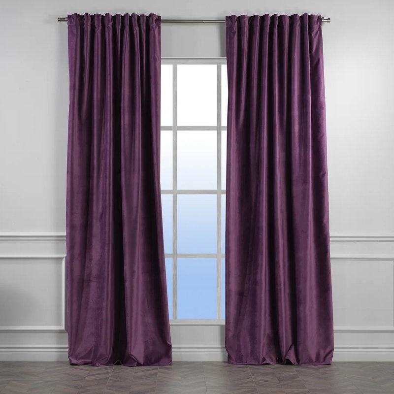 Extra Long and Extra Wide Faux Velvet Decorative Single Curtain Panel - Image 1