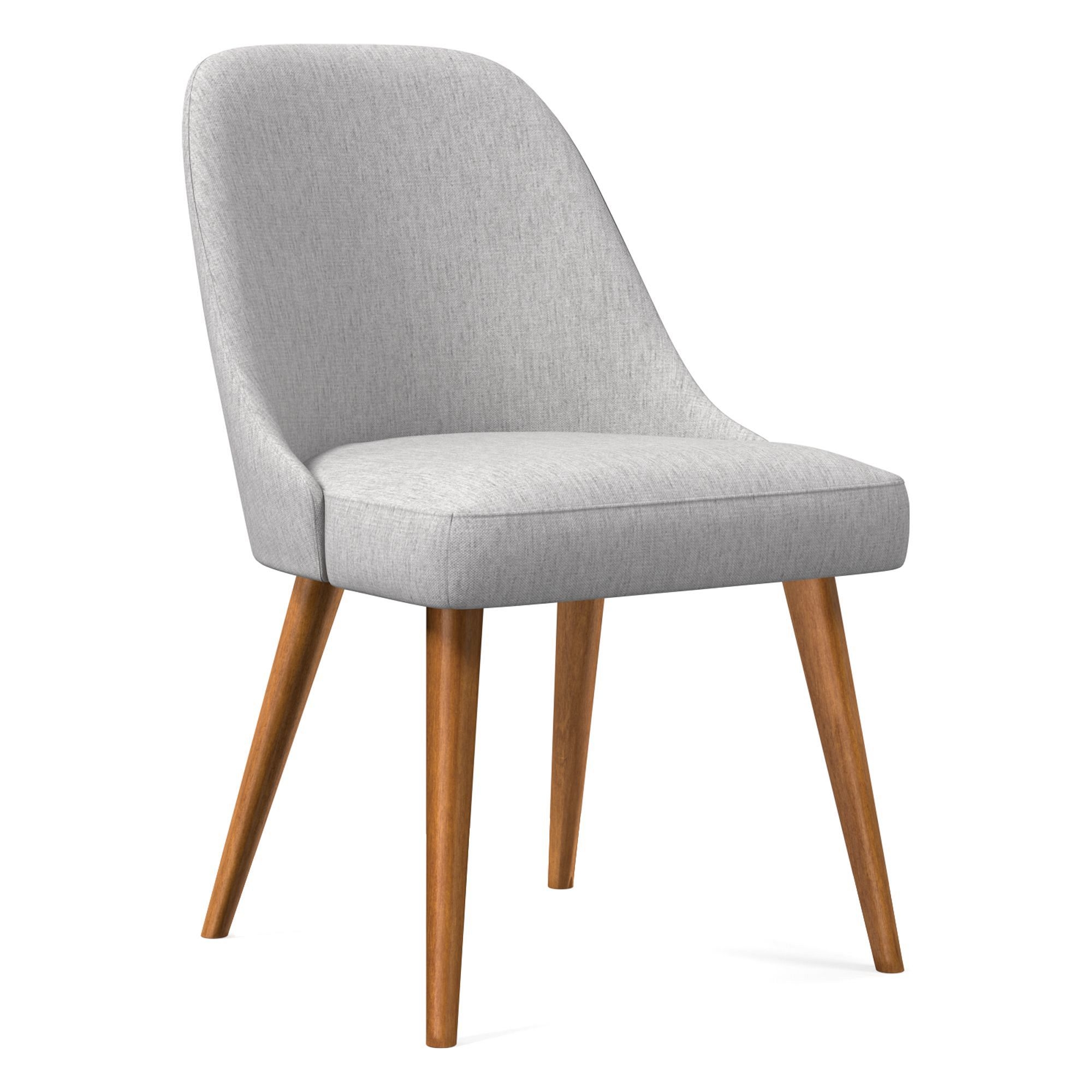 Mid-Century Upholstered Dining Chair - Wood Legs - Image 0