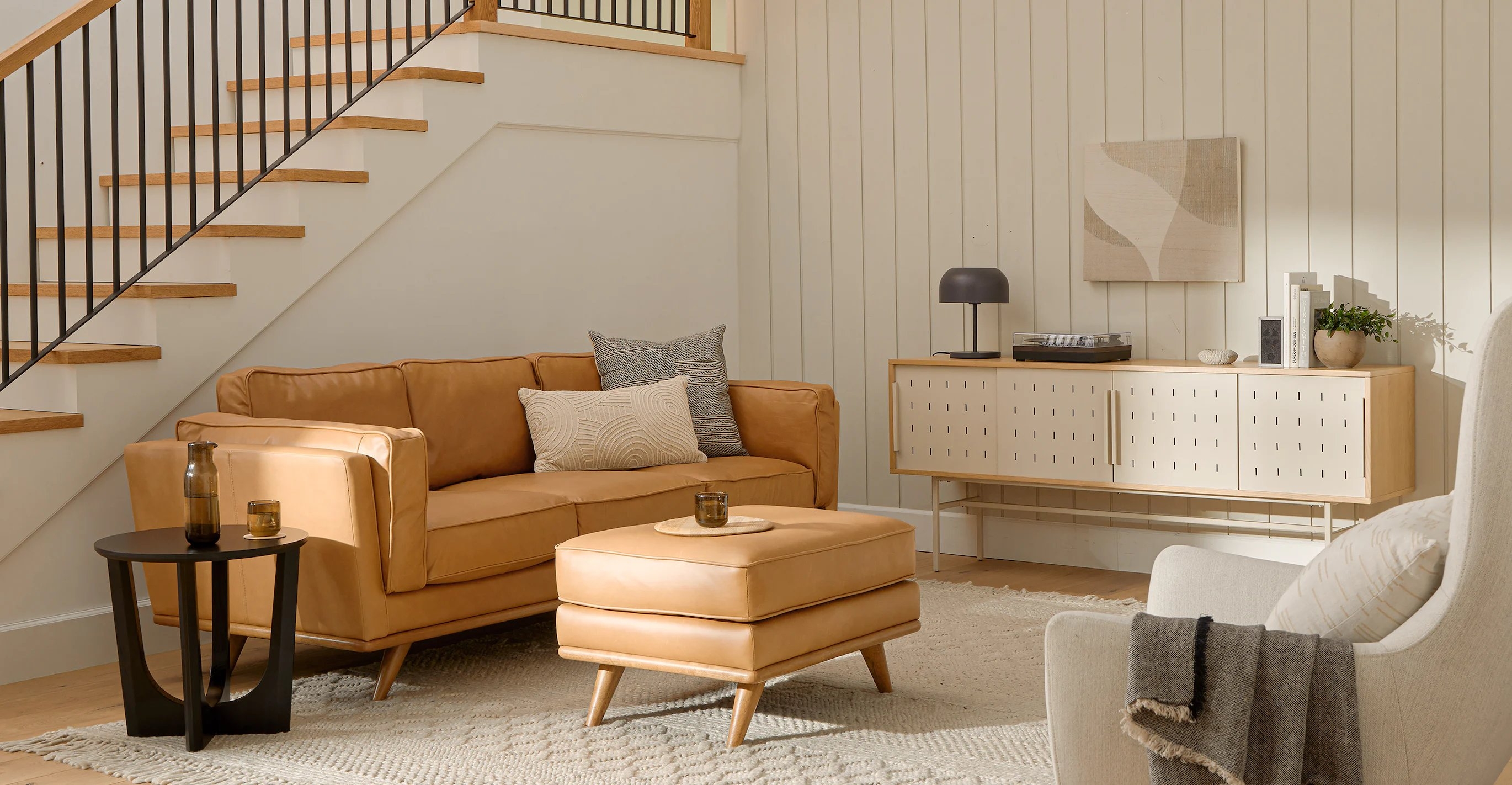 Timber Charme Tan Sofa - Image 2