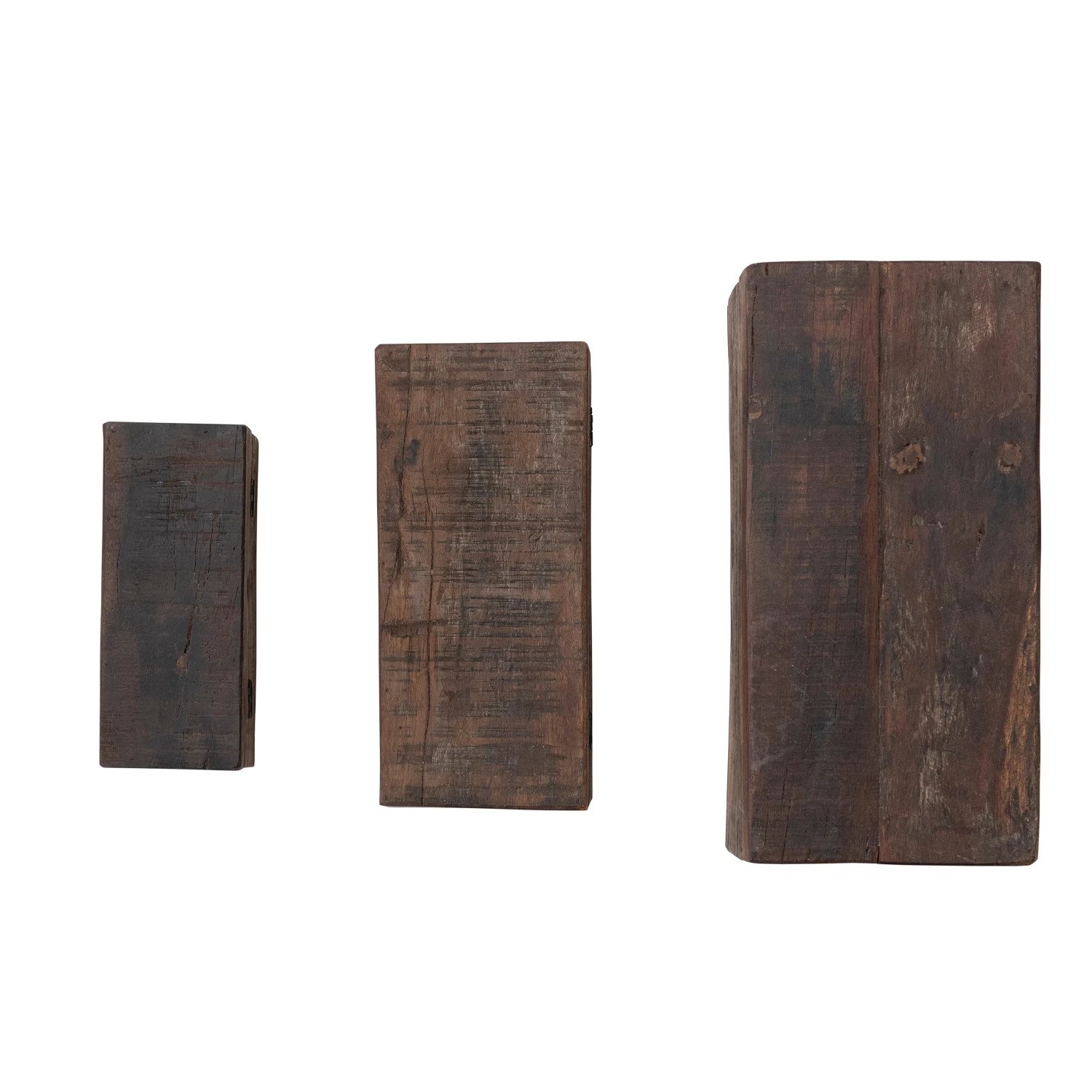 Reclaimed Vintage Wood Boxes, Set of 3 Sizes, Natural - Image 4