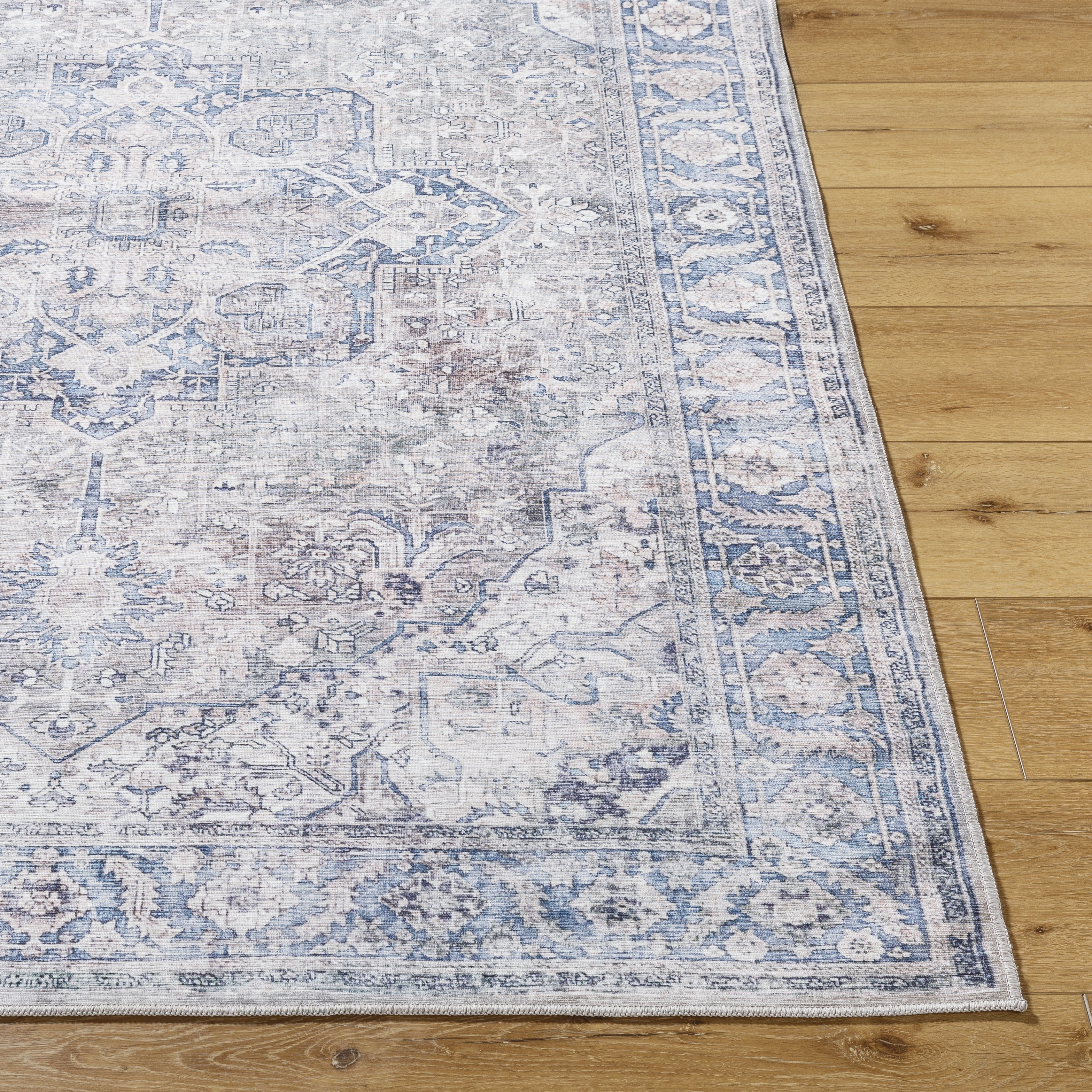 Georgina Blue Indoor 7'10" x 10'2" Machine Woven Rug - Image 2