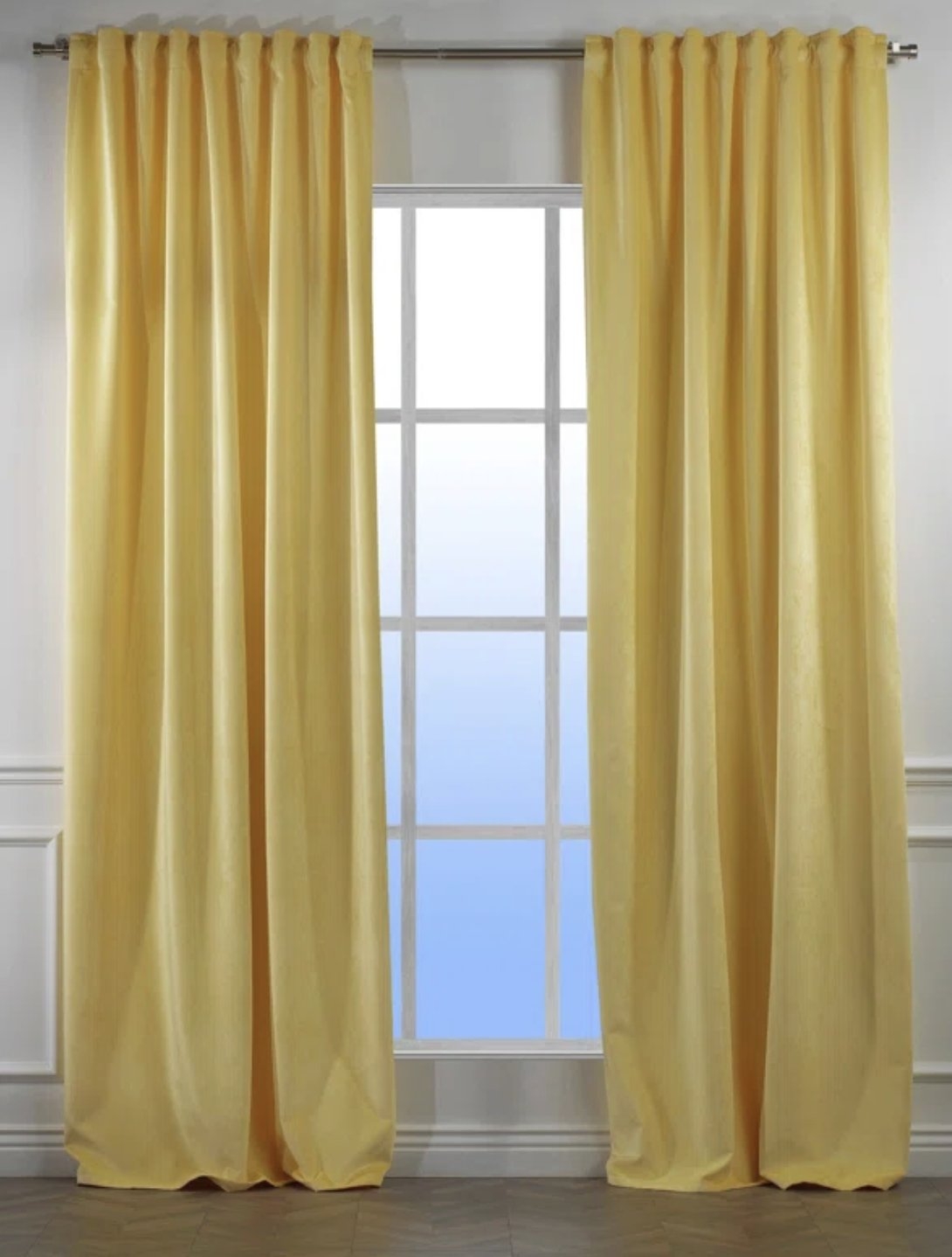 Extra Long and Extra Wide Faux Velvet Decorative Single Curtain Panel - Image 0